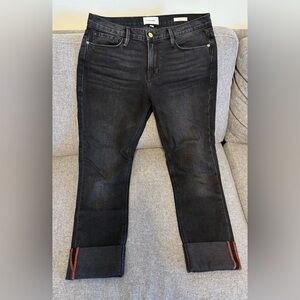 Frame Denim Women's Le Nik Black Straight Leg Jeans